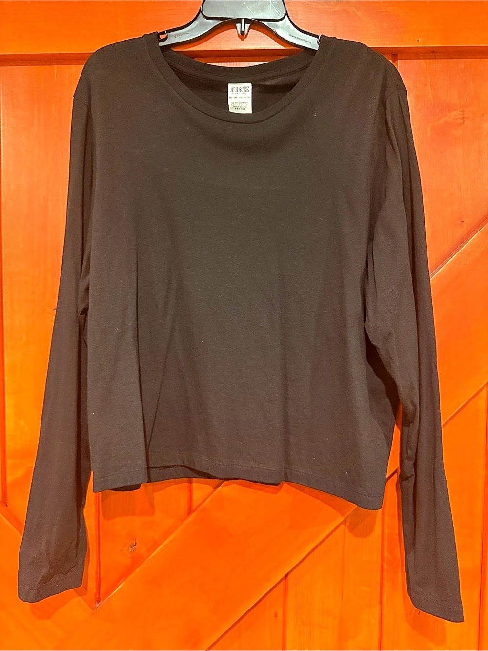 PINK Victoria's Secret PINK Long Sleeve Campus Tee Black